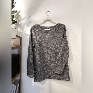 Loft Black, White, Gray Woven Sweater Tunic